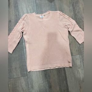 Calvin Klein Pink Cotton Knit Sweater Size Large